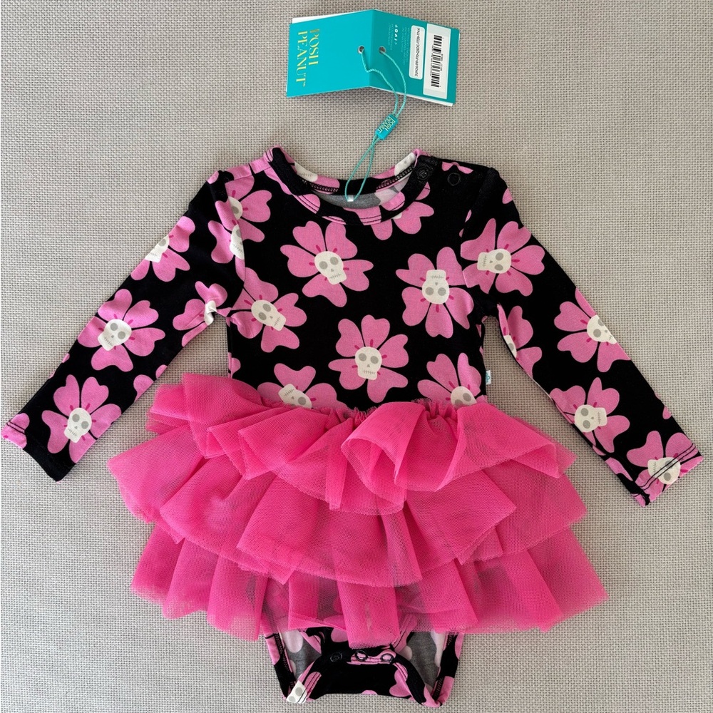 Posh Peanut Long Sleeve Tulle Skirt Bodysuit - Winifred size 3-6 months